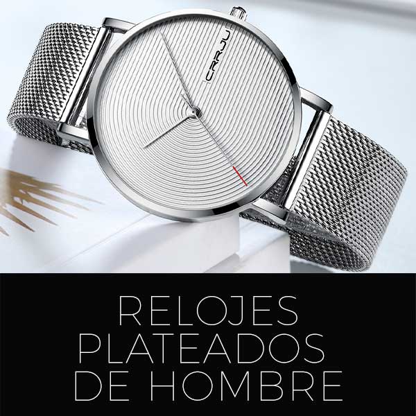 Relojes plateados hombre