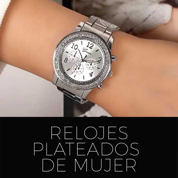 Relojes plateados mujer