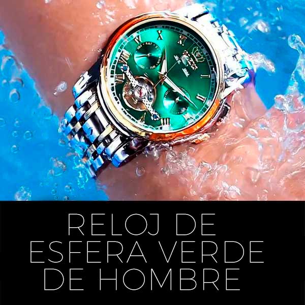 Relojes de esfera verde hombre